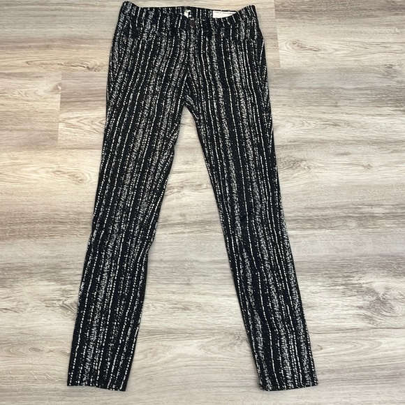 Rag & Bone Black & White Print Skinny Stretch Zip Front Leggings/Jeans Size 26 - Picture 3 of 14